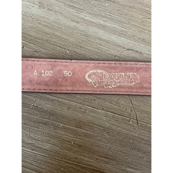 Nocona Men's Leather Western Belt with Silver/ Bronze Buckle size 50 - Picture 4 of 7